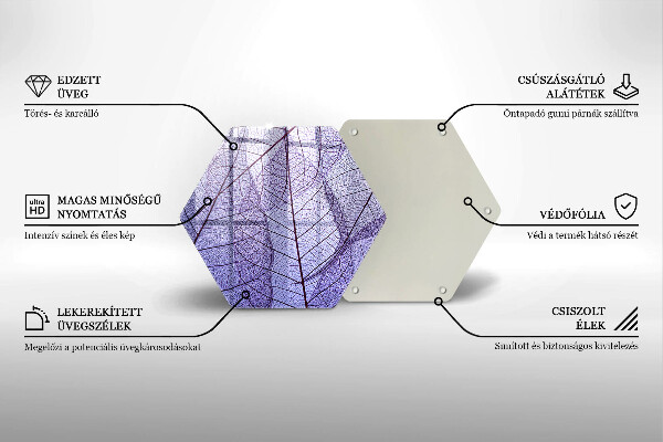 Tocător sticlă Frunze cu vene