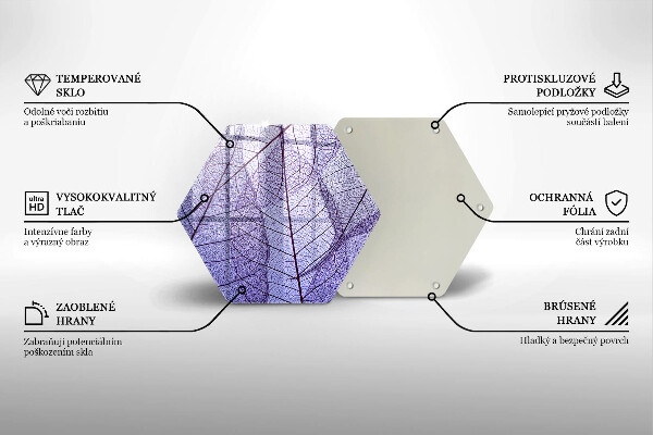 Tocător sticlă Frunze cu vene