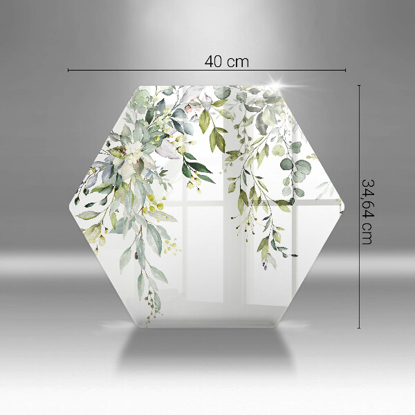Tocător sticlă Frunze și flori decorative