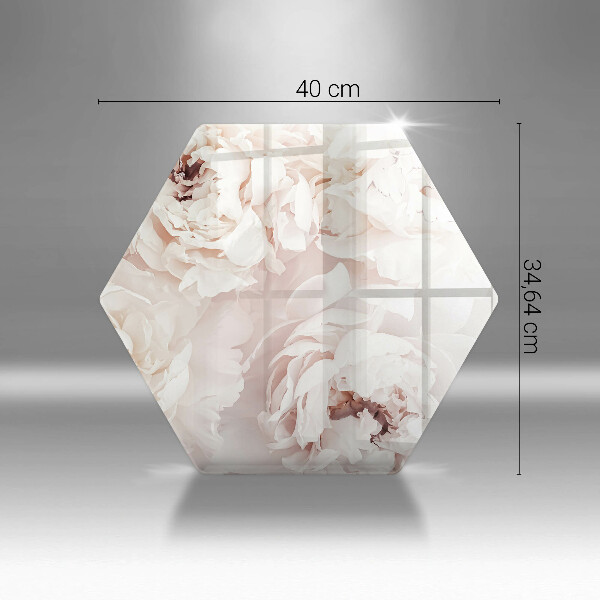 Tocător sticlă Bujori pastel