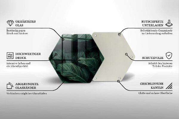 Tocător sticlă Frunze întunecate