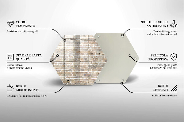 Tocător sticlă Zid strălucitor de cărămidă