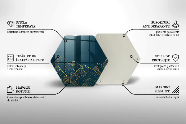 Tocător sticlă Munți abstracti