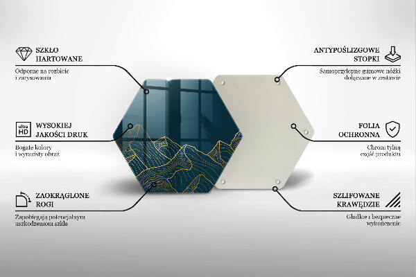 Tocător sticlă Munți abstracti