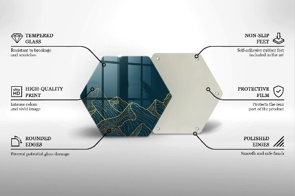 Tocător sticlă Munți abstracti