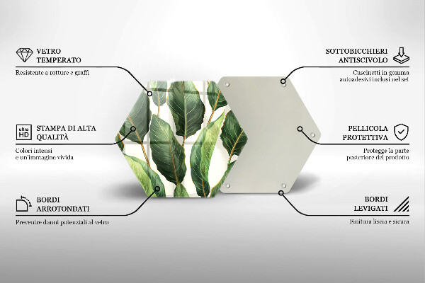 Tocător sticlă Frunze de bananier