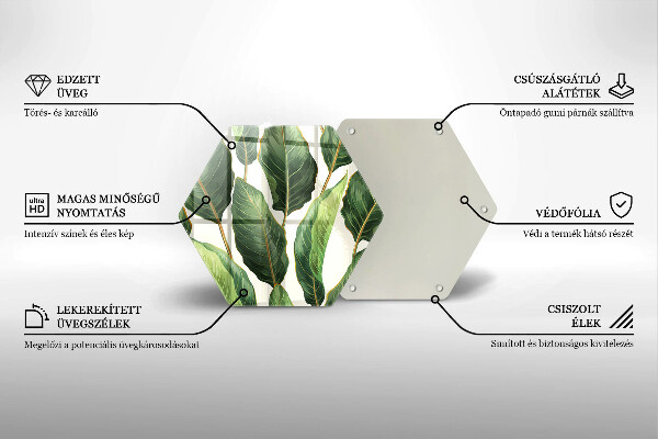 Tocător sticlă Frunze de bananier