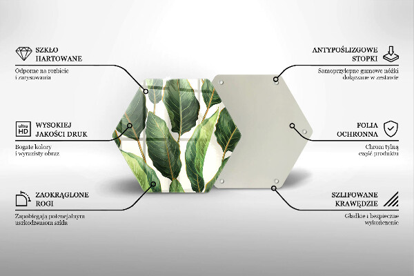 Tocător sticlă Frunze de bananier