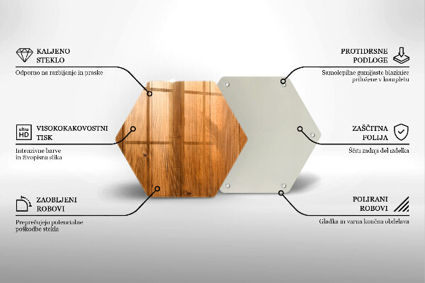 Tocător sticlă Scanduri de lemn