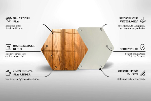 Tocător sticlă Scanduri de lemn