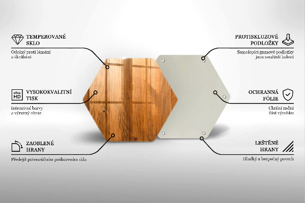 Tocător sticlă Scanduri de lemn