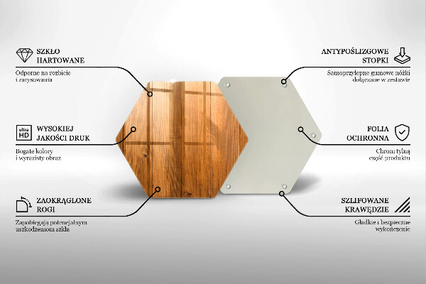 Tocător sticlă Scanduri de lemn