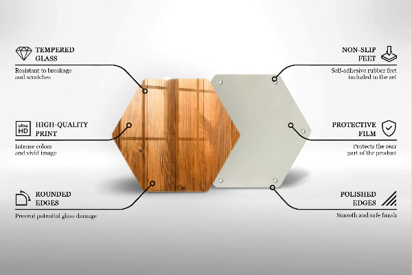 Tocător sticlă Scanduri de lemn