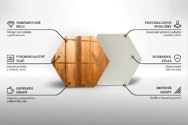 Tocător sticlă Scanduri de lemn