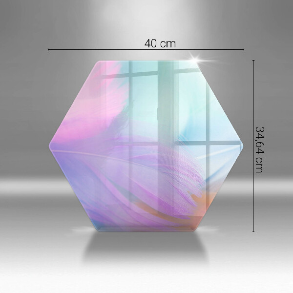 Tocător sticlă Pene pastelate