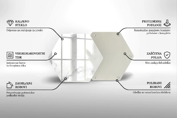 Tocător sticlă Marmură modernă