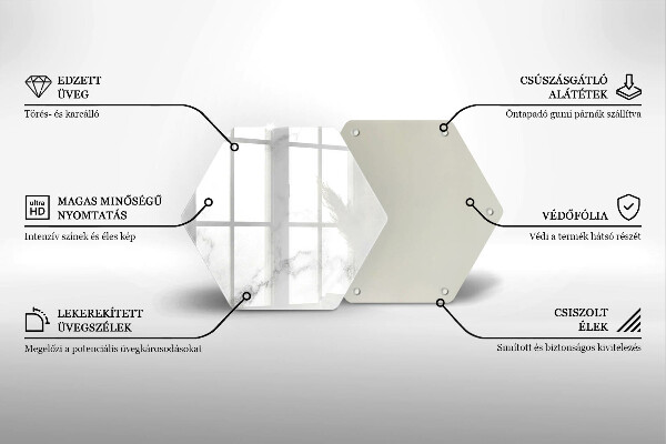 Tocător sticlă Marmură modernă
