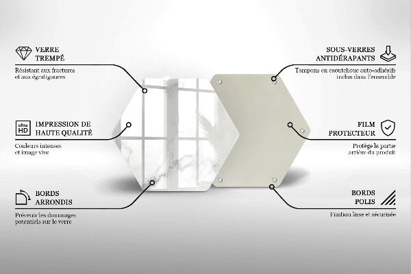 Tocător sticlă Marmură modernă
