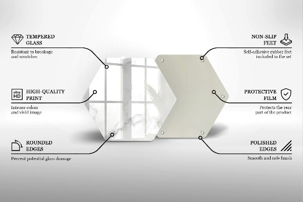 Tocător sticlă Marmură modernă