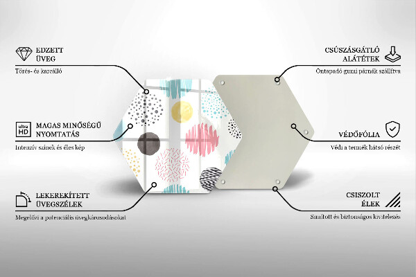 Tocător sticlă Forme pictate