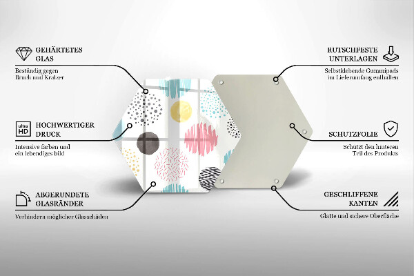 Tocător sticlă Forme pictate