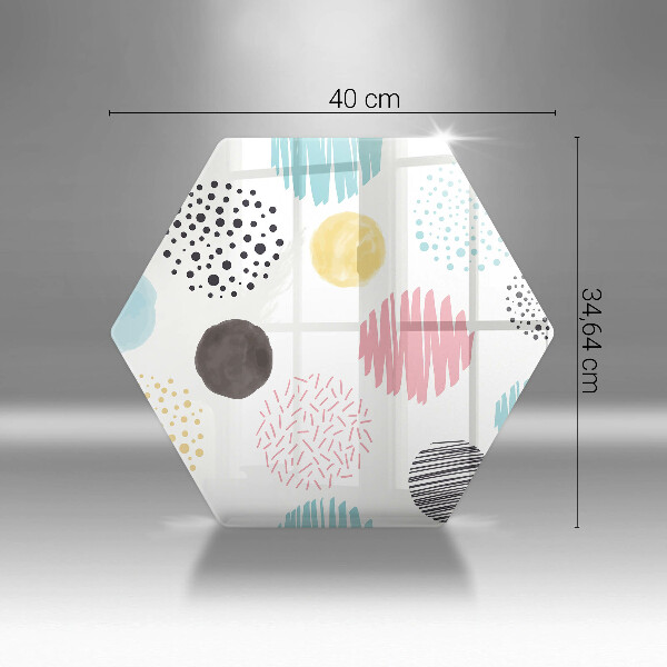 Tocător sticlă Forme pictate