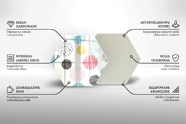 Tocător sticlă Forme pictate