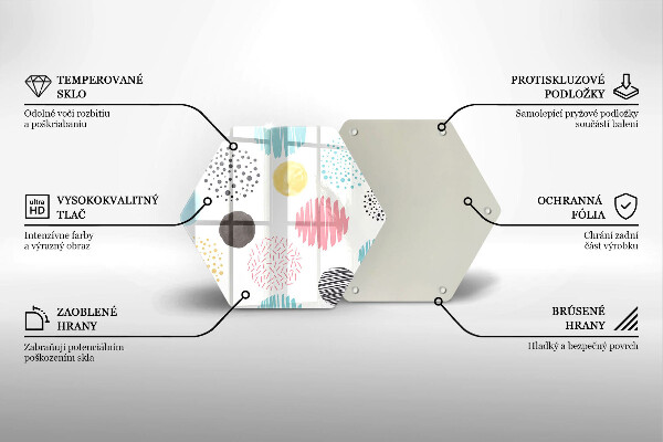 Tocător sticlă Forme pictate