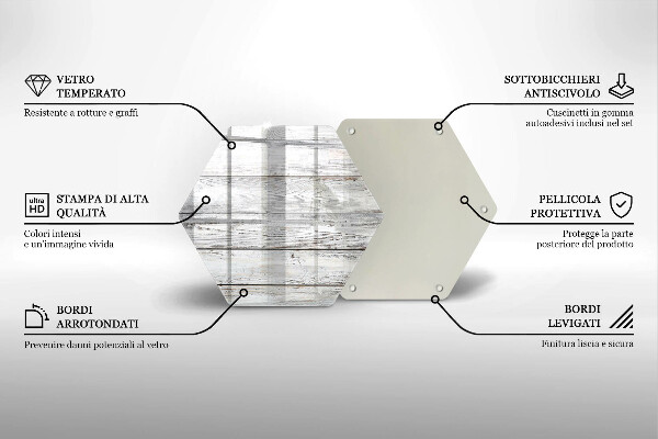 Tocător sticlă Scânduri de lemn strălucitoare
