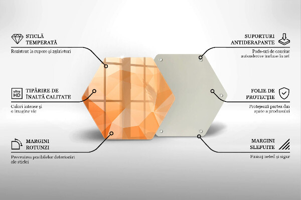 Tocător sticlă Fundal geometric