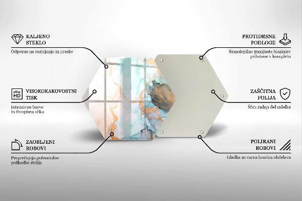 Tocător sticlă Abstracția din marmură