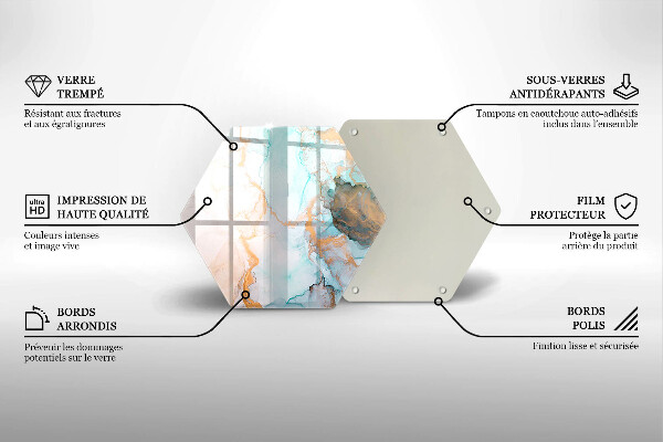 Tocător sticlă Abstracția din marmură