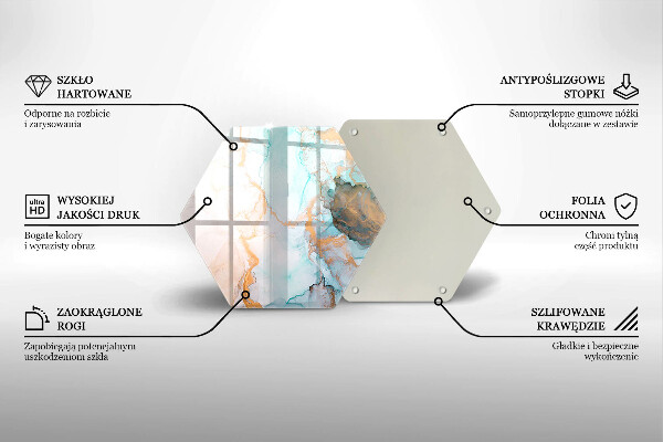 Tocător sticlă Abstracția din marmură
