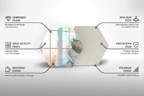 Tocător sticlă Abstracția din marmură