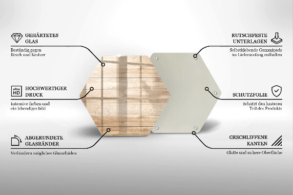 Tocător sticlă Scanduri de lemn
