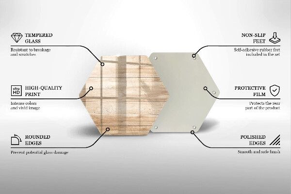 Tocător sticlă Scanduri de lemn