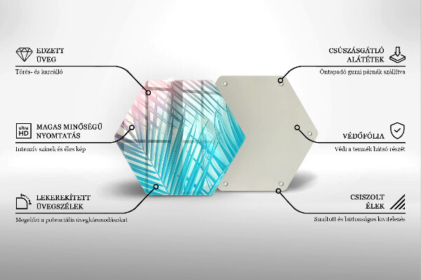 Tocător sticlă Frunze pastelate