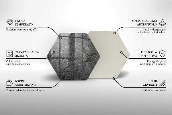 Tocător sticlă Textura de piatră