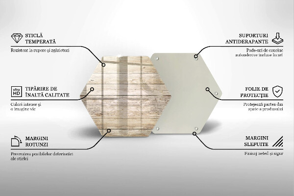 Tocător sticlă Scanduri de lemn