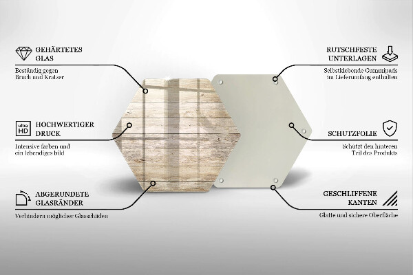 Tocător sticlă Scanduri de lemn