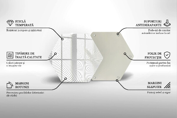 Tocător sticlă Model de linii moderne