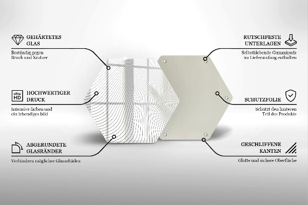 Tocător sticlă Model de linii moderne