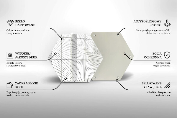 Tocător sticlă Model de linii moderne
