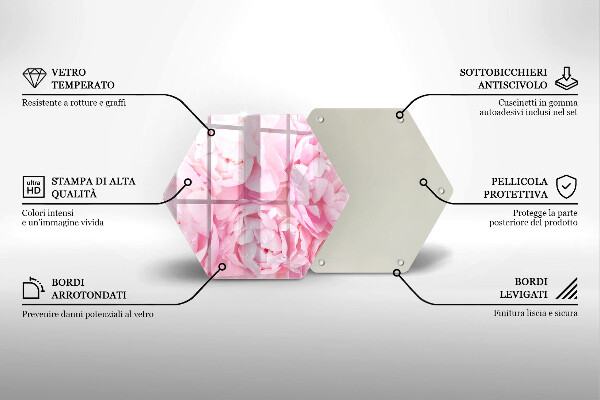 Tocător de bucătărie Bujori delicati
