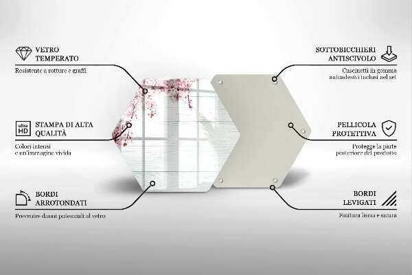Tocător de bucătărie Flori pe scânduri