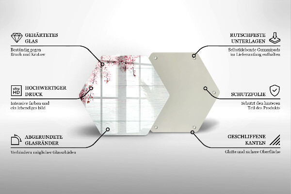 Tocător de bucătărie Flori pe scânduri