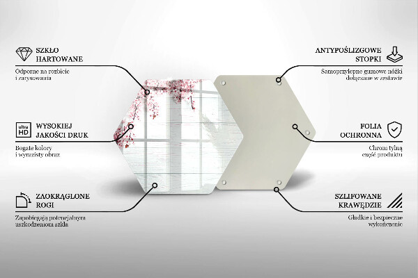 Tocător de bucătărie Flori pe scânduri