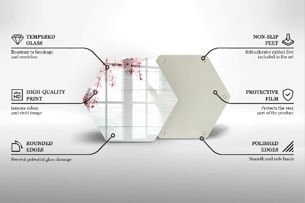 Tocător de bucătărie Flori pe scânduri