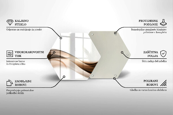 Tocător de bucătărie Linii maro abstracte