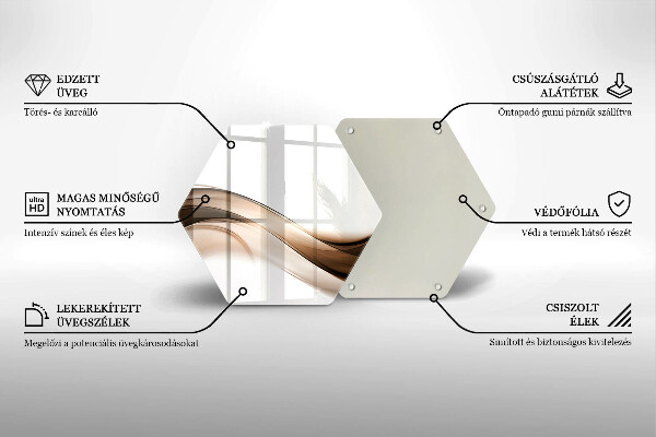 Tocător de bucătărie Linii maro abstracte